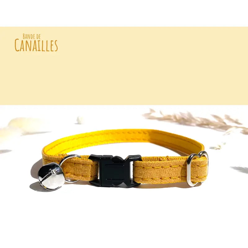 Collier Chat Anti - Étranglement Coton Jaune