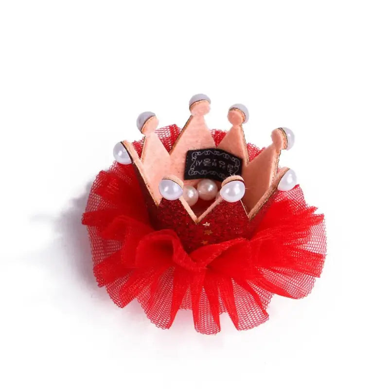 Halloween déguiseMement : Tutu rouge festif avec couronne pour chats