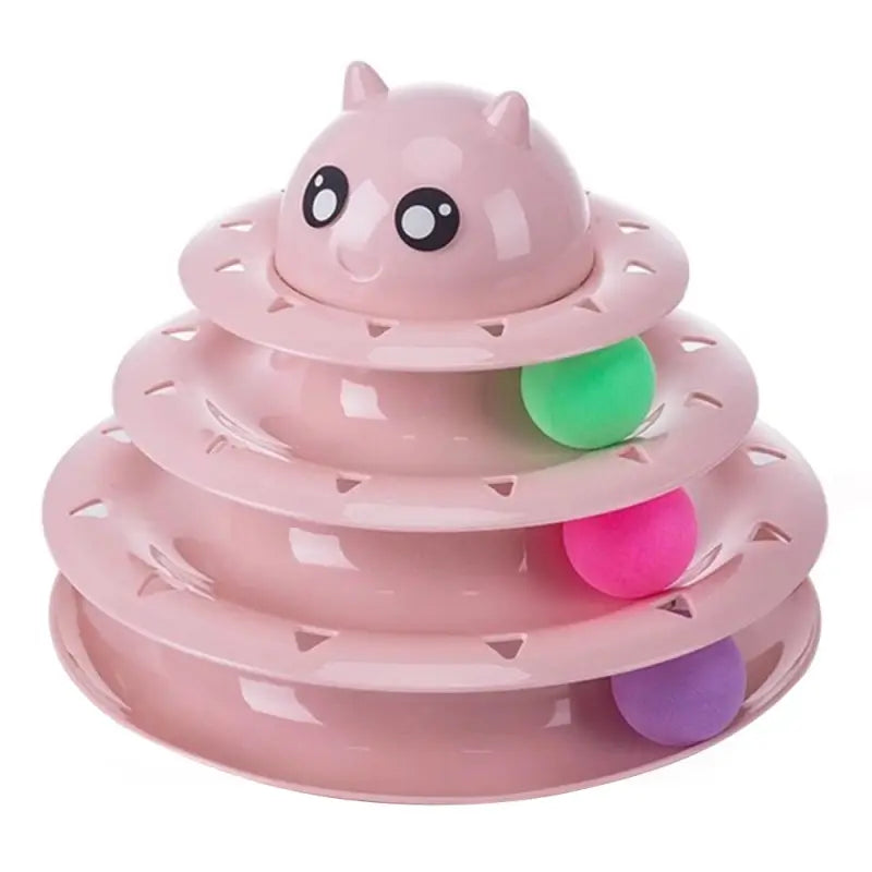 Jouet rose avec atop rose pour stimuler les capacités mentales des chats - Jeu interactif Catower