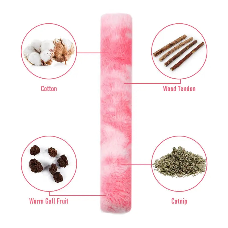 Peluche douce rose pour chat interactif avec divers ingrédients - jouet engageant