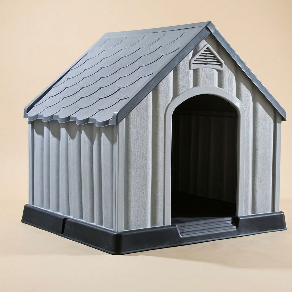 Niche pour Chien en Plastique 92 x 87 x 91 cm à Plancher Surélevé Gris – photo du produit