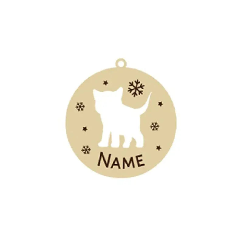 Ornement de Noël blanc unique avec chien - Pendentif chat personnalisé, parfait cadeau bijou