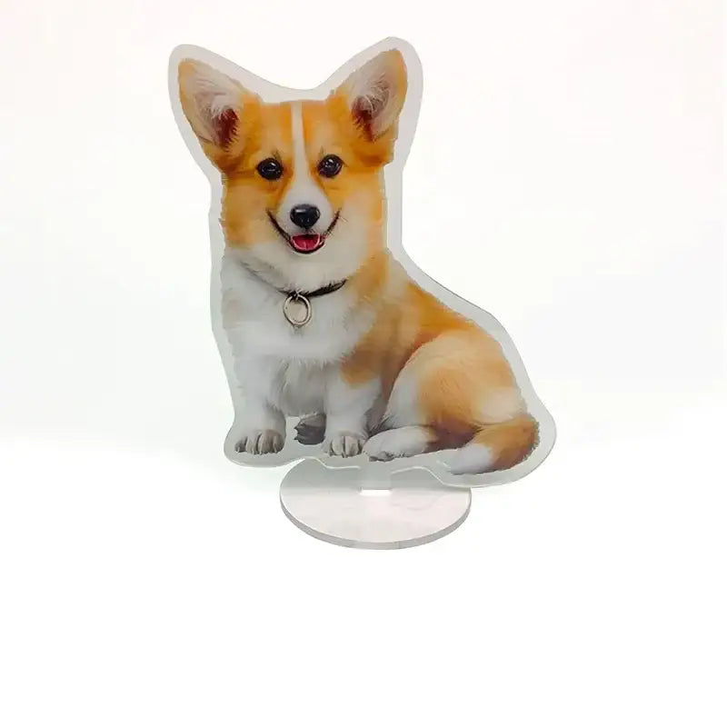 Petit chien sur surface blanche - Unique Acrylic Animal Portraits, Captivating Œuvre d’art