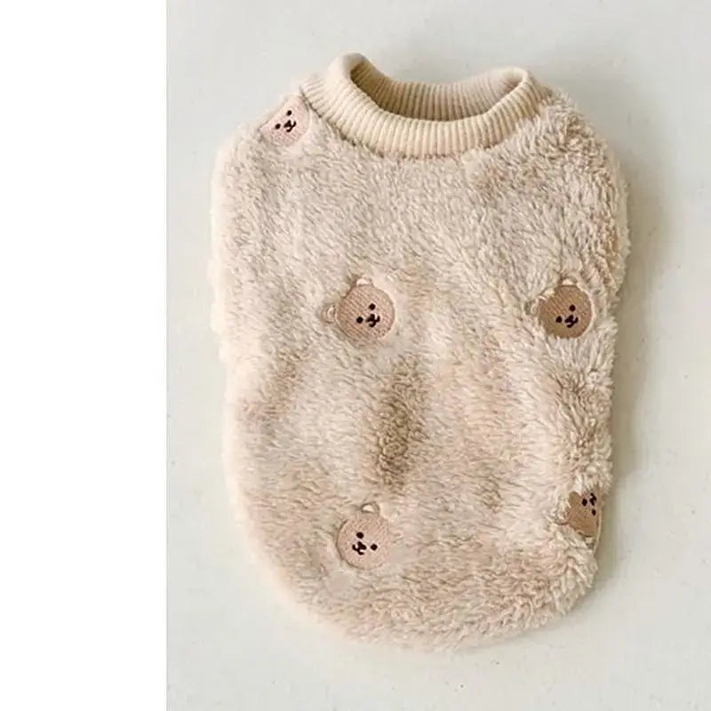 Pull ours polaire pour chiens - Sweat blanc avec boutons pour animaux de compagnie