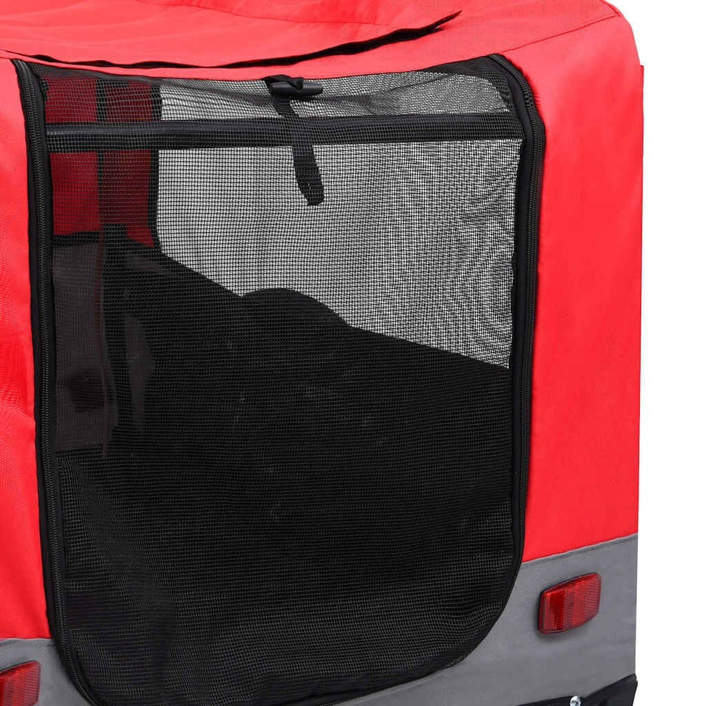 Remorque Vélo Chien 2 en 1 avec Fonction Poussette Rouge et Gris – vue 8