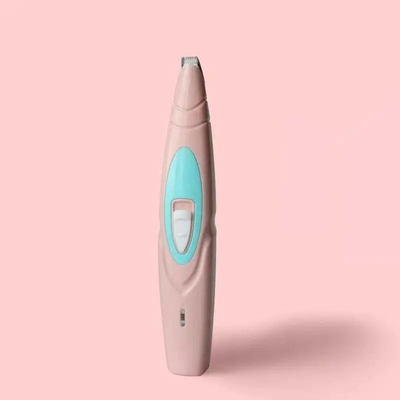 Tondeuse électrique pour animaux de compagnie avec poignée bleu clair en vue rapprochée