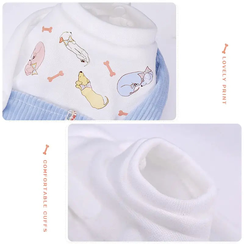 Chemise blanche à imprimé cartoon de Warm Clothes for Cats dans le cadre de la collection saisons froides