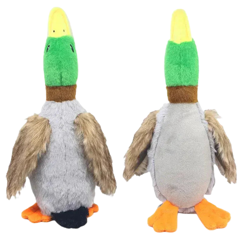 Deux peluches pingouin avec plumes vertes et jaunes de la gamme Cuddly Duck Transparent Background