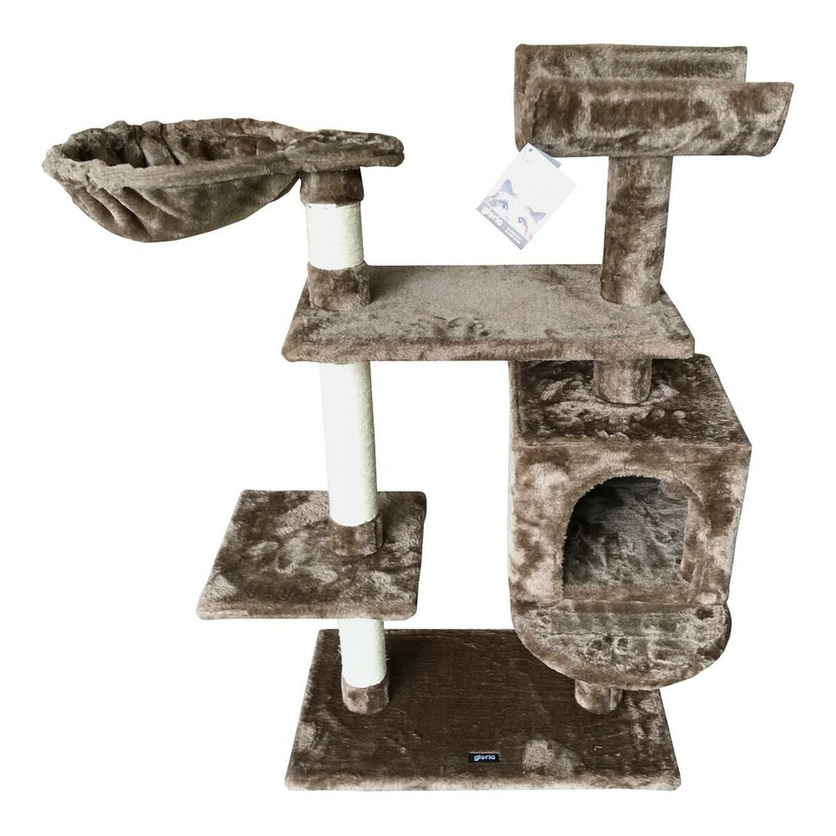 Petit Arbre à Chat Marron - Hamac et Niche Fermée