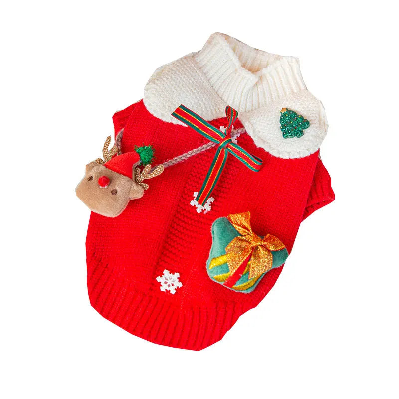 Pull de Noël Tricot Chat - Motif Festif
