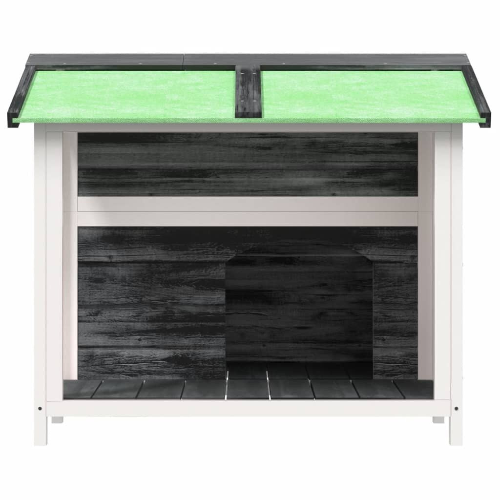 Abri pour Chien avec Auvent 96 x 87 x 80,5 cm Pin Massif Gris – vue 3