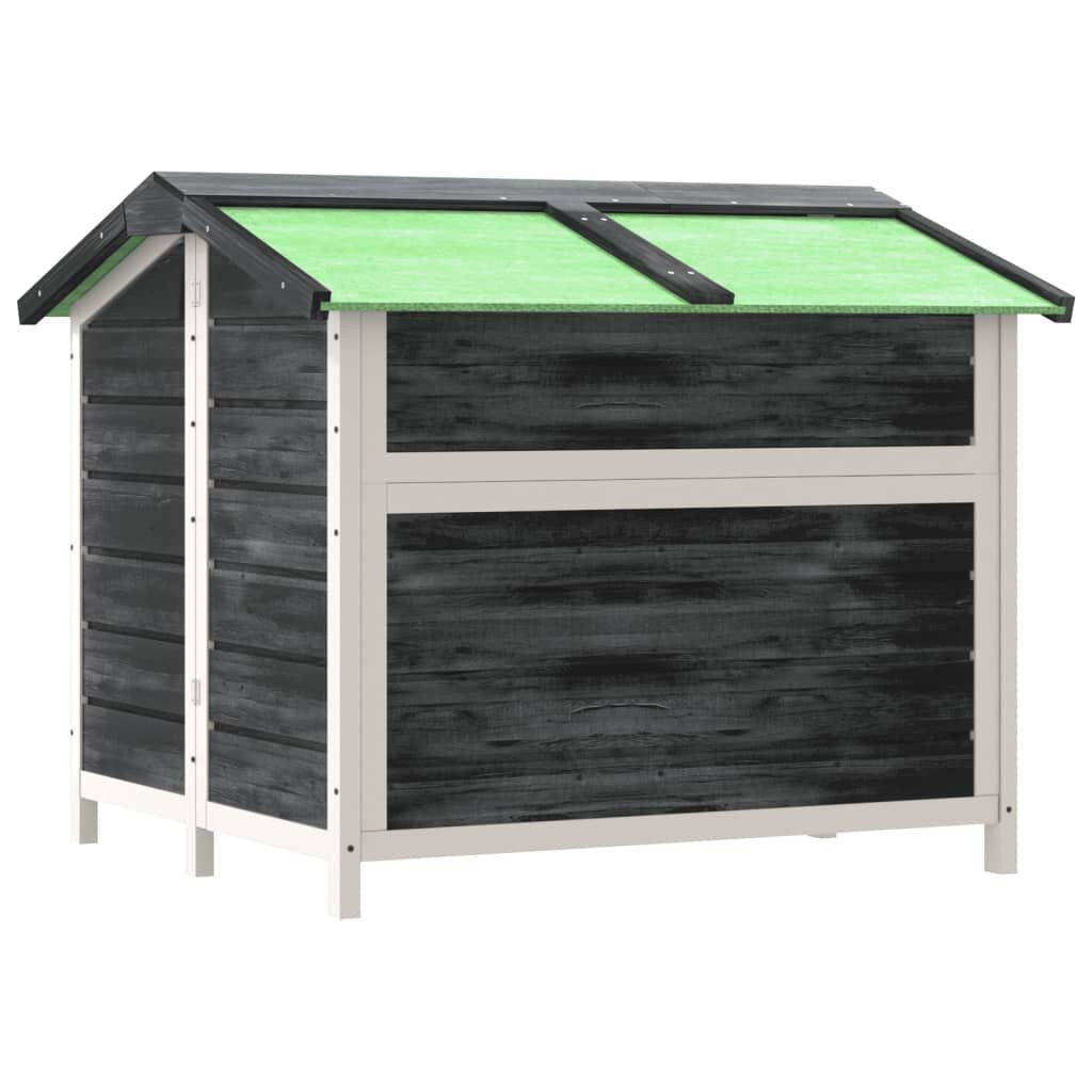 Abri pour Chien avec Auvent 96 x 87 x 80,5 cm Pin Massif Gris – vue 4