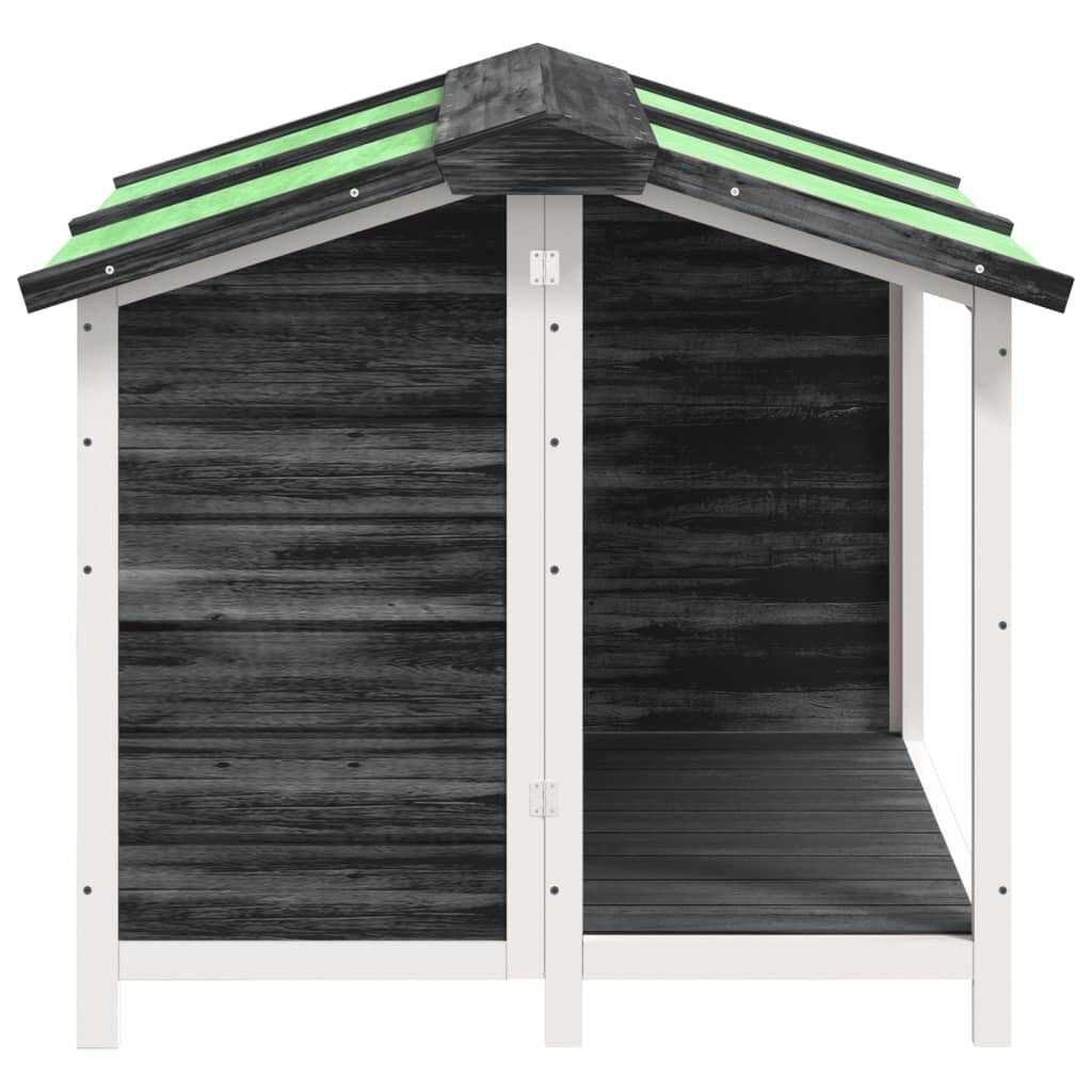 Abri pour Chien avec Auvent 96 x 87 x 80,5 cm Pin Massif Gris – vue 5