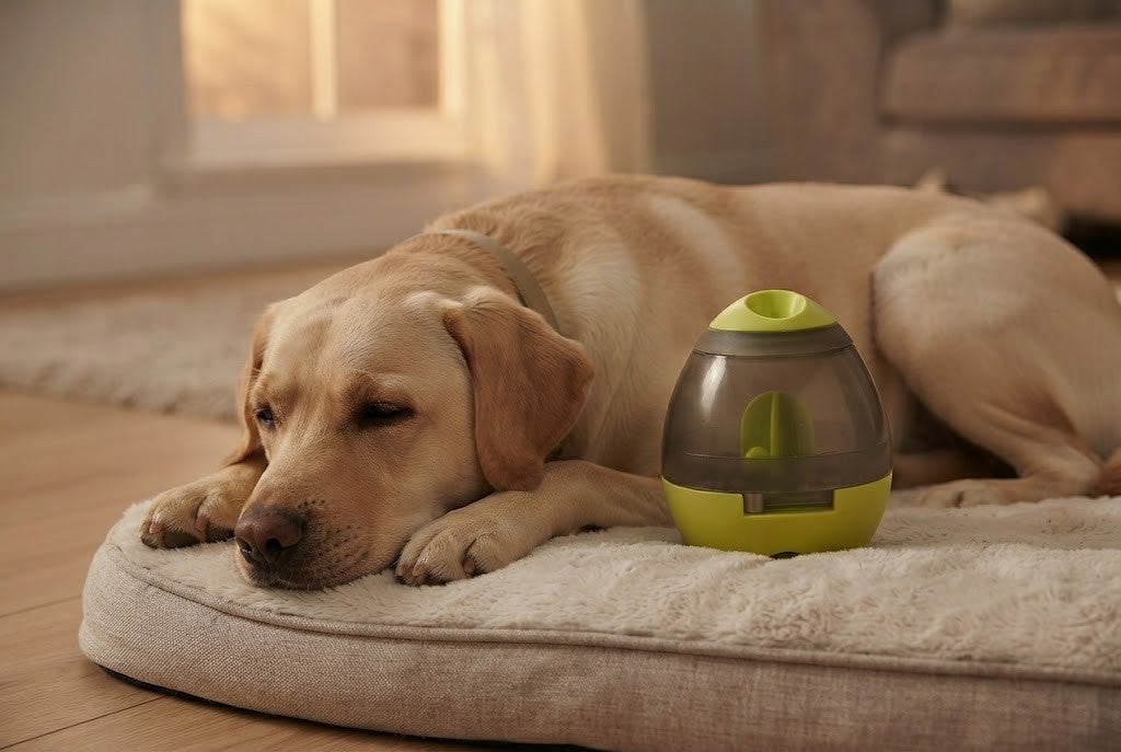 Une tête fatiguée, un chien apaisé