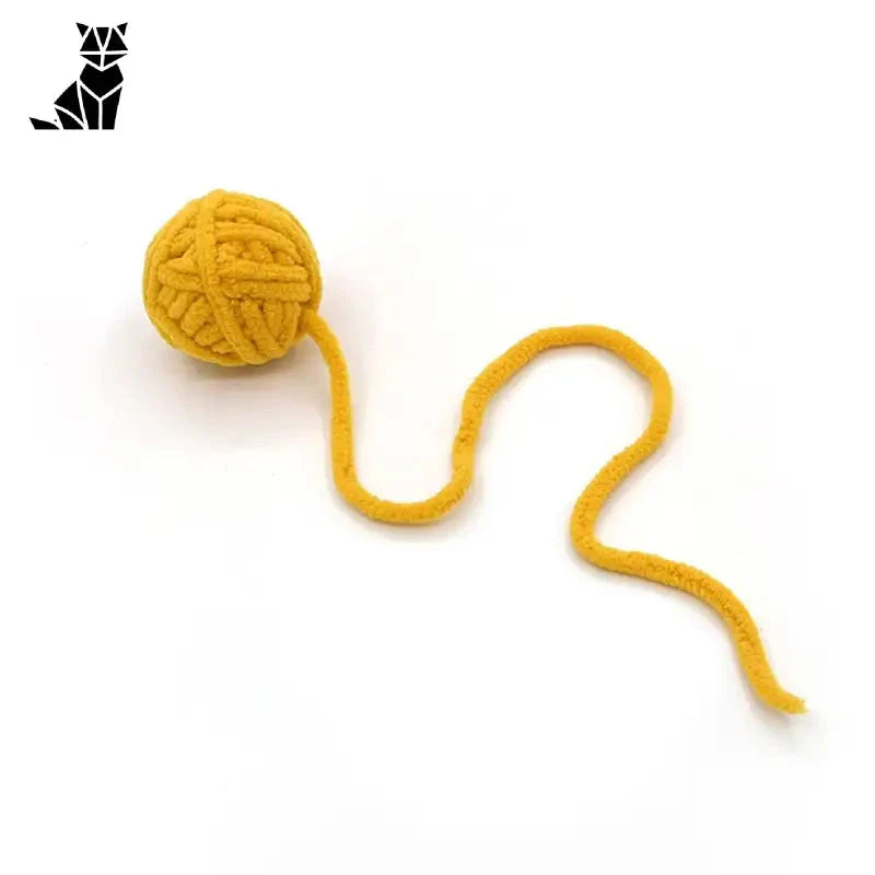 Jouet boule interactif jaune pour chat avec longue queue - jouets à mâcher et à taquiner pour chats