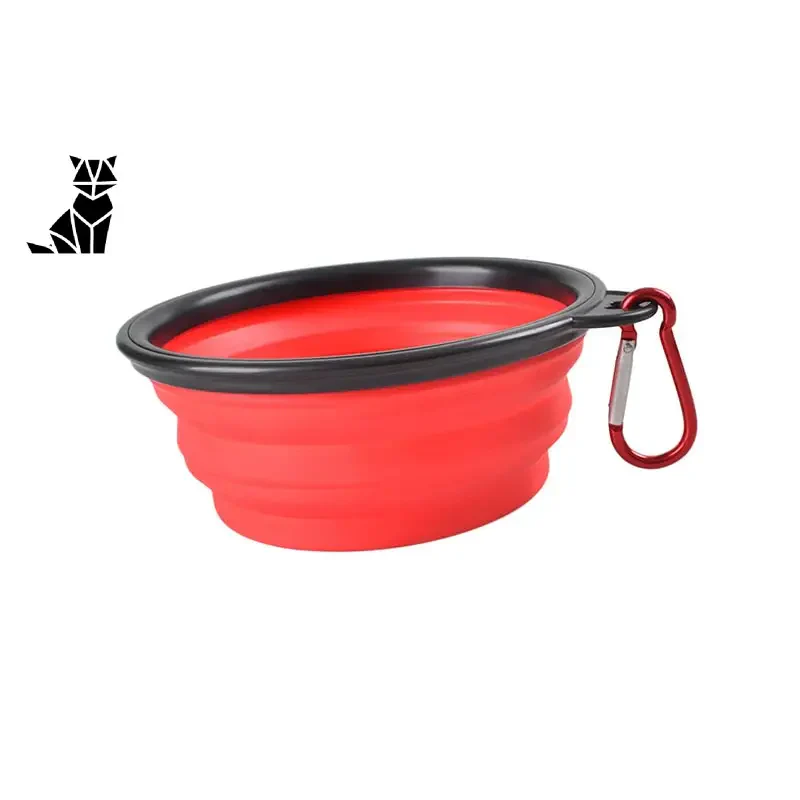 Gamelle rouge pliable avec mousqueton - pliable bol pour chien