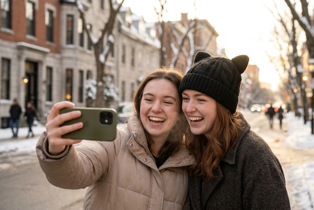 Le sourire de celle qui trouve enfin LE bon vêtement cadeau