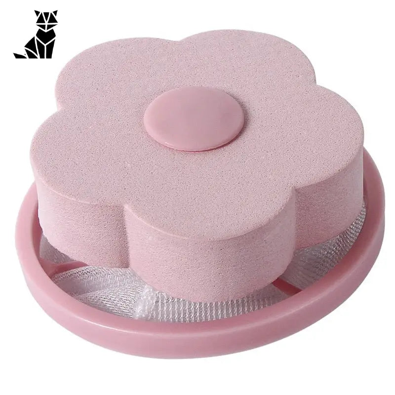 Brosse en forme de fleur rose pour machine à laver - anti-peluche et capture les poils d’animaux