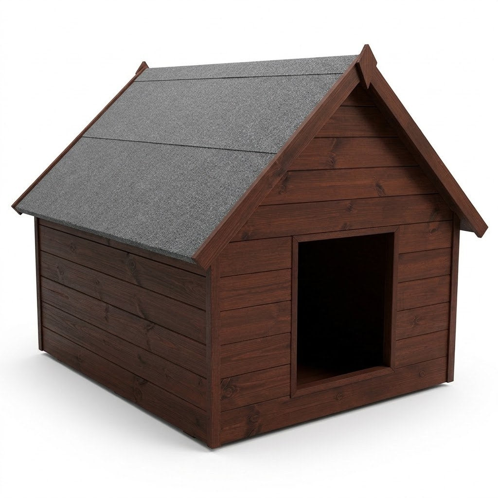Niche pour Staffie – Isolée, Bois Palissandre, XXL – photo produit sur fond blanc