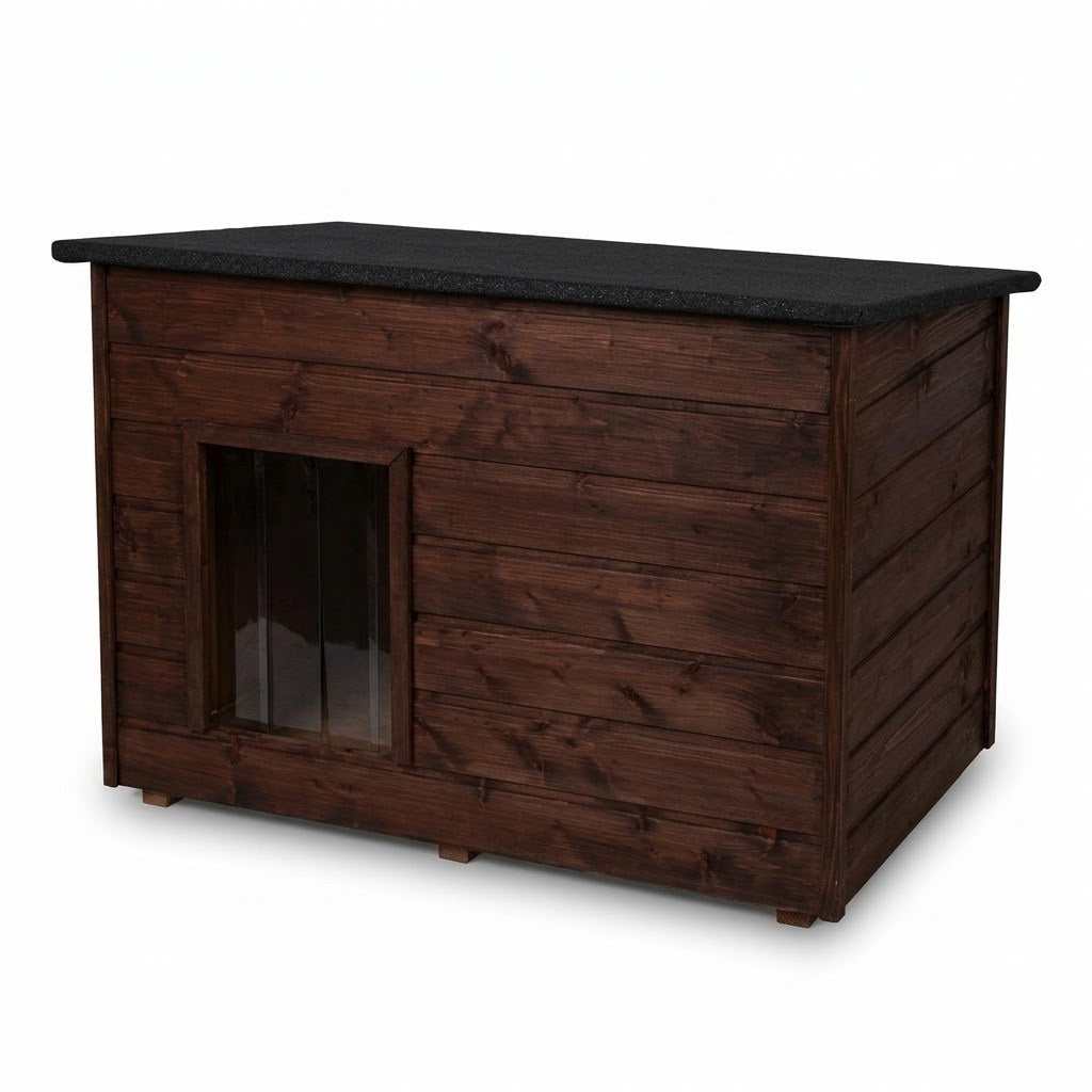 Niche pour Beagle – Isolée, Bois Palissandre, 2XL – photo produit sur fond blanc