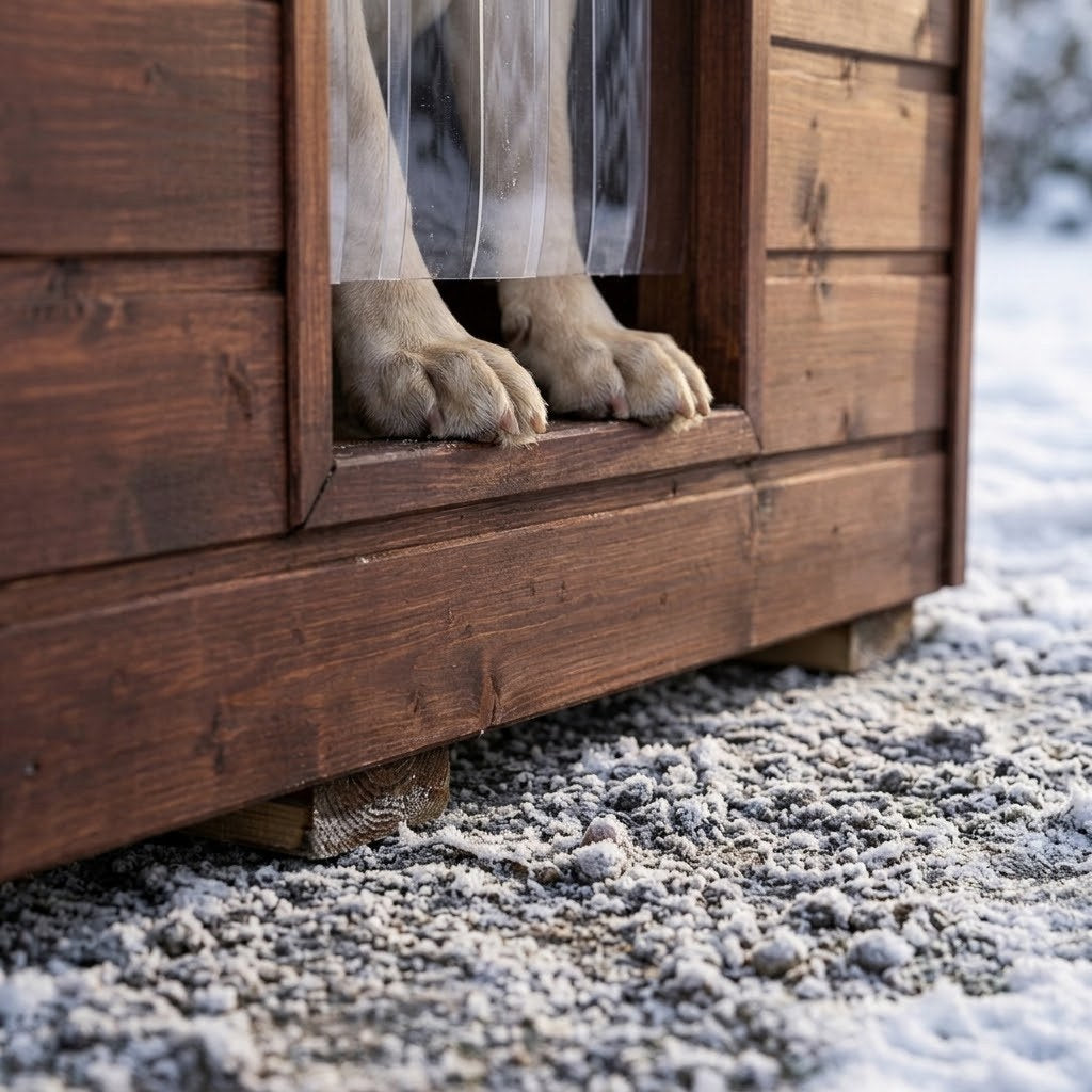 Niche pour Labrador – Isolée, Bois Palissandre, 3XL – Le vent reste dehors