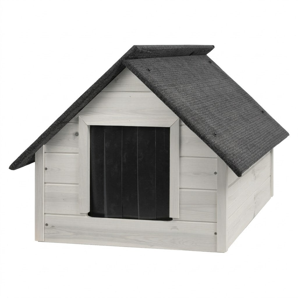 Niche pour Bichon – Isolée, Bois Blanc, Taille M – photo produit sur fond blanc