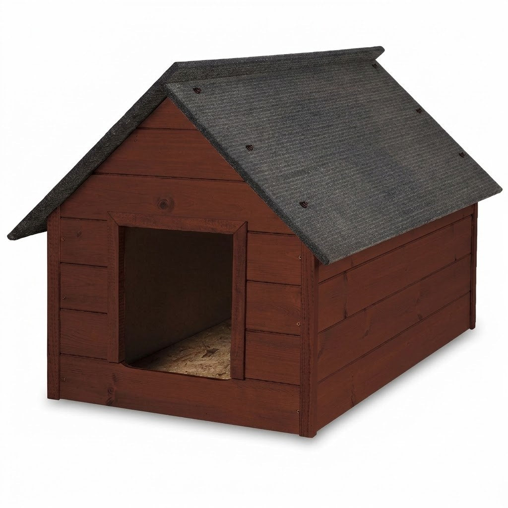 Niche Chien Taille L – Isolée, Bois Palissandre – photo produit sur fond blanc