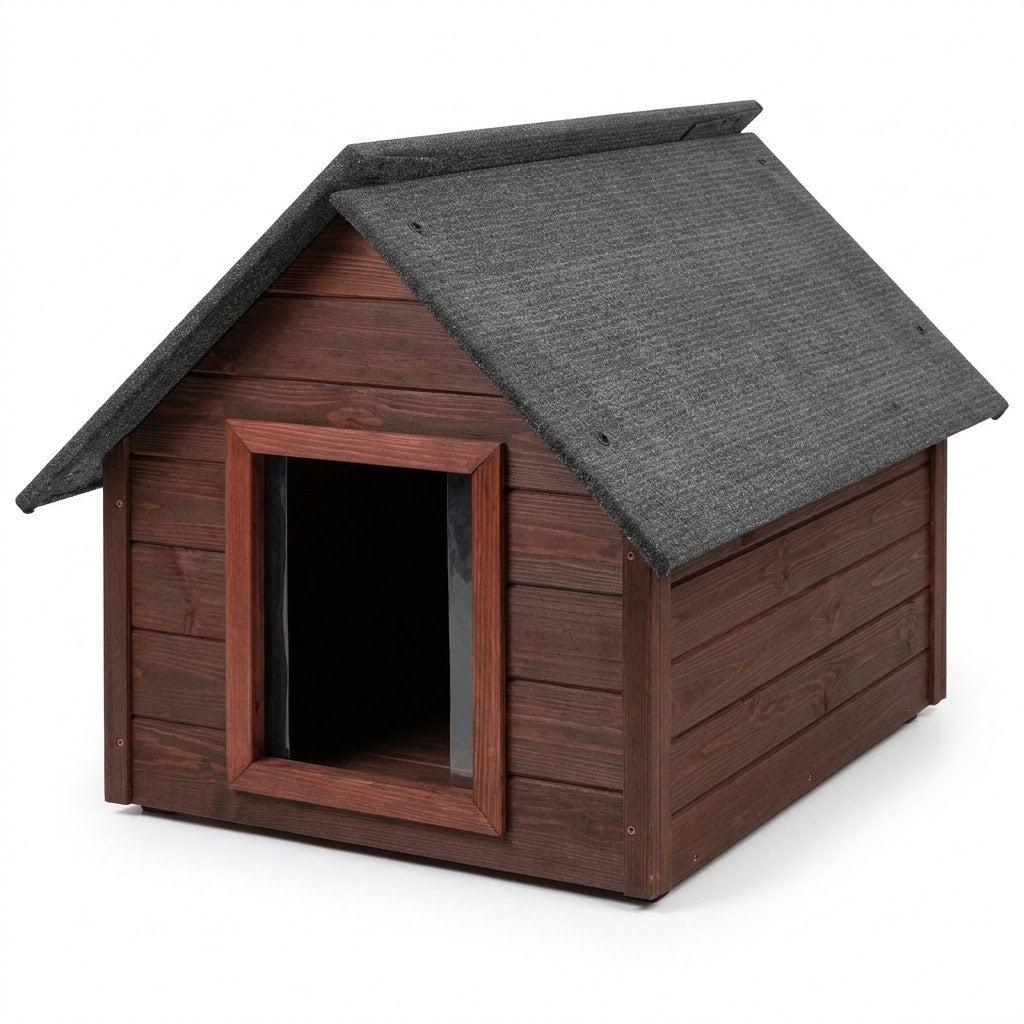 Niche Chien Petite Taille – Isolée, Bois Palissandre – photo produit sur fond blanc