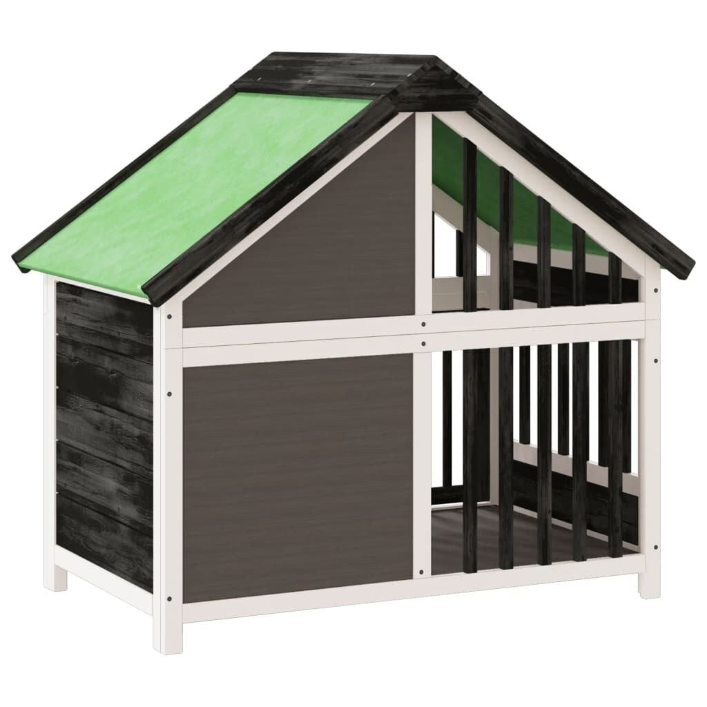 Cabane pour Chien en Bois avec Fenêtre 96 x 60,5 x 87 cm Gris – vue 5