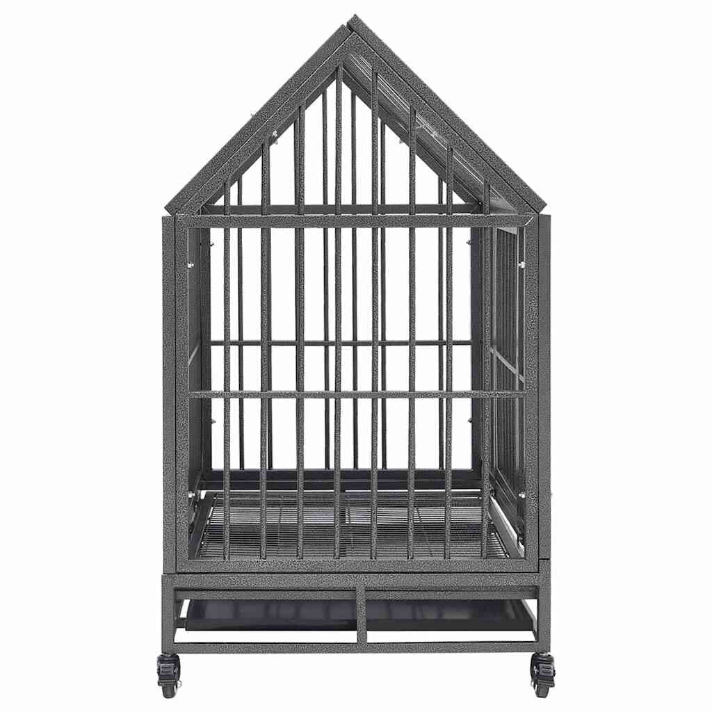 Cage Chien Intérieur avec Toit et Roulettes 92 x 62 x 106 cm en Acier – vue 5
