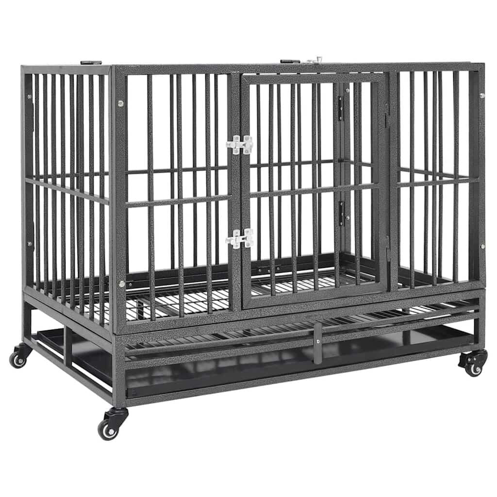 Cage pour Chien sur Roulettes 92 x 62 x 76 cm en Acier