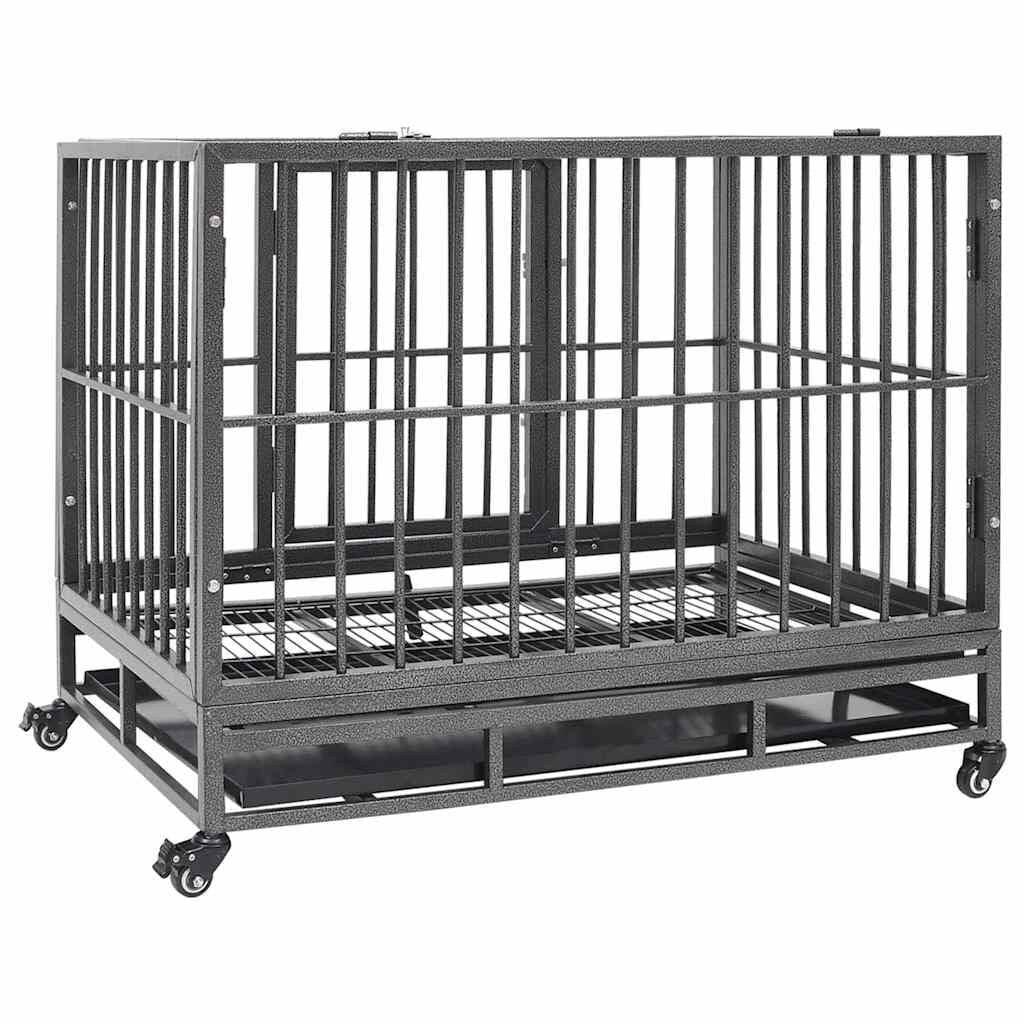 Cage pour Chien sur Roulettes 92 x 62 x 76 cm en Acier – vue 3