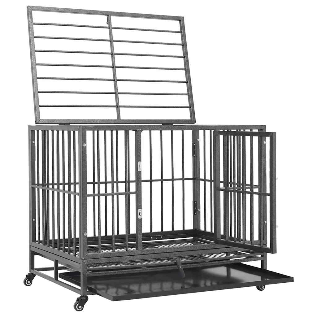 Cage pour Chien sur Roulettes 92 x 62 x 76 cm en Acier – vue 4