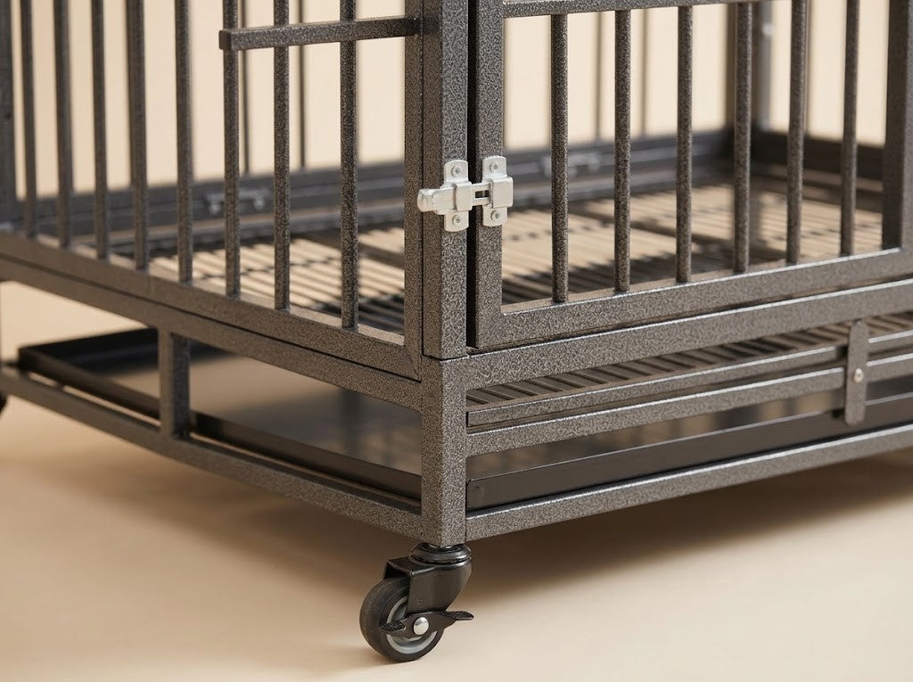 Cage pour Chien sur Roulettes 92 x 62 x 76 cm en Acier – détail des finitions