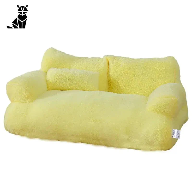 Lit pour chien jaune sur fond blanc - Comfort Sofa for Cats - Luxueux and comfy