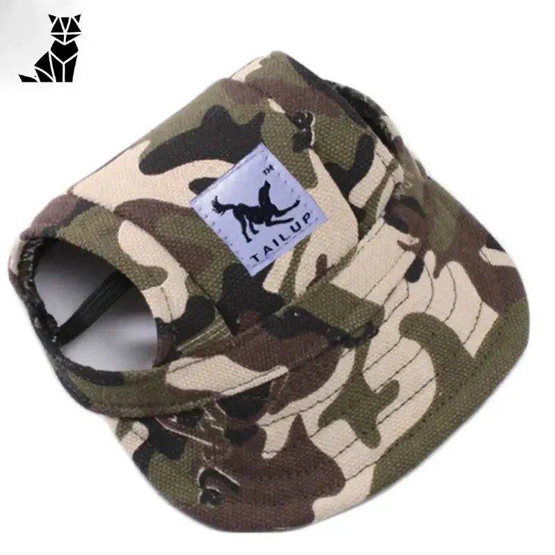 Casquette Camo avec logo blanc et noir, look tendance en couleur unie pour chiens - Baseball Cap Unique