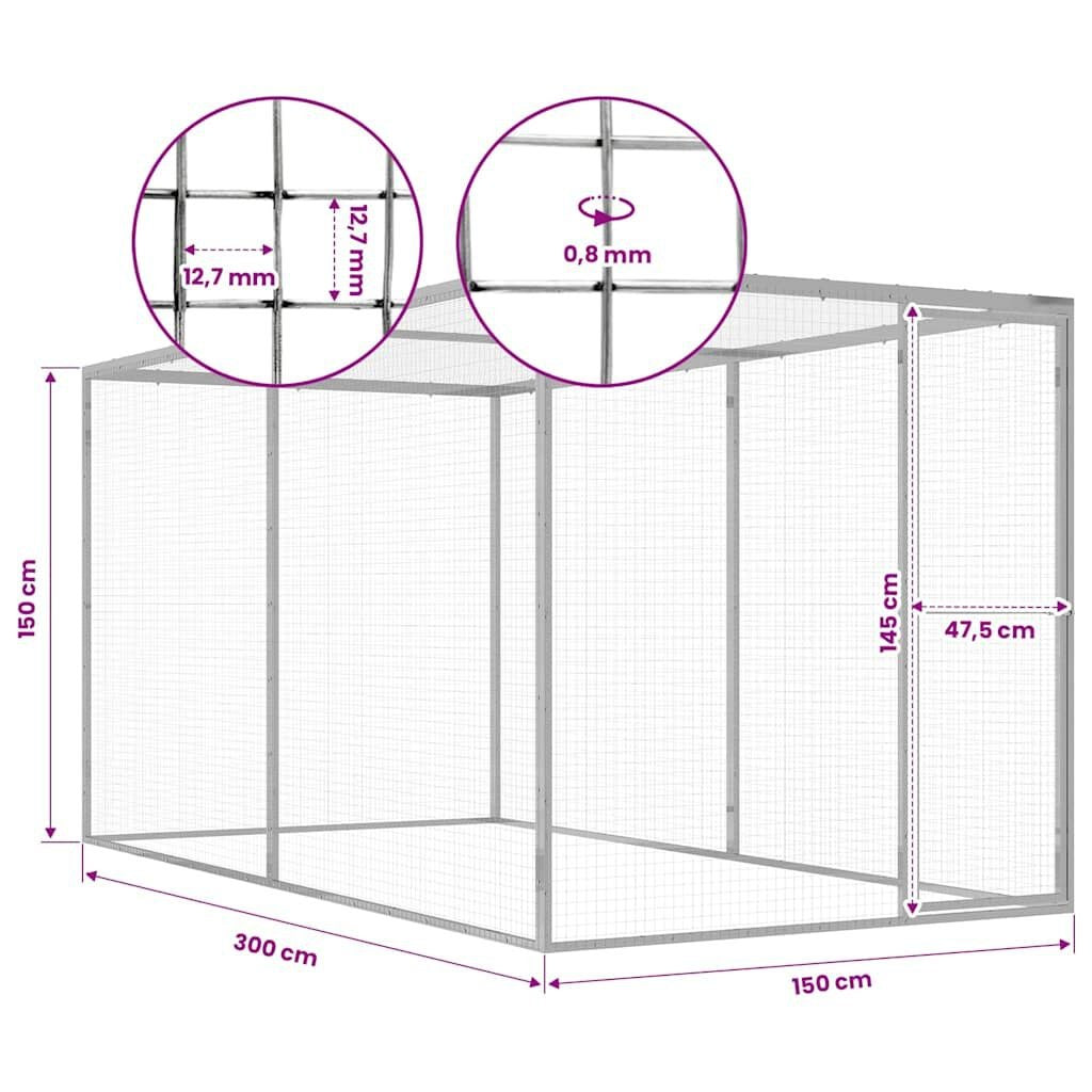 Catio pour Chat 3 x 1,5 x 1,5 m en Acier Galvanisé – vue 5