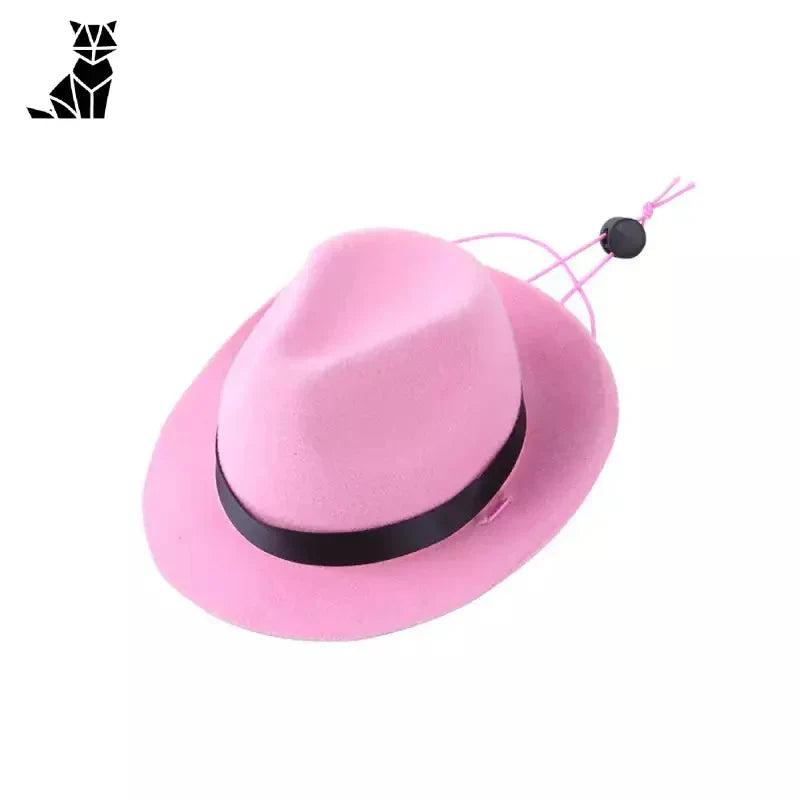 Chapeau rose avec bande noire - Chapeau de cow-boy amusant pour les animaux pour ajouter une touche ludique et mignonne