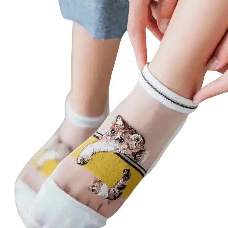Chaussettes Chat Motif: Confort Et Style Félin à Vos Pieds! Transparent Background