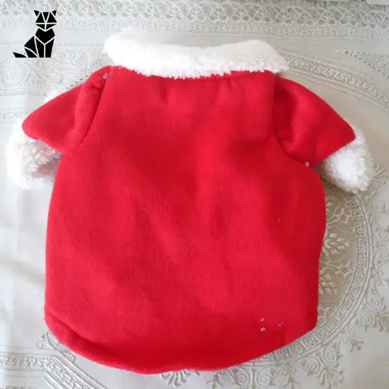 Costume de Noël pour chat - Manteau de chien rouge avec fourrure blanche, parfait pour le look Père Noël