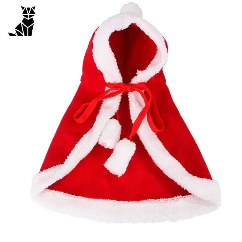 Costume de chat festif - Chapeau de Père Noël rouge avec fourrure blanche, ajustable et facile à enfiler