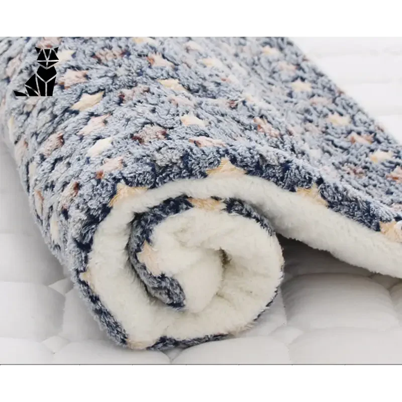 Tapis bleu et blanc, tapis en molleton - Couverture apaisante, flanelle douce