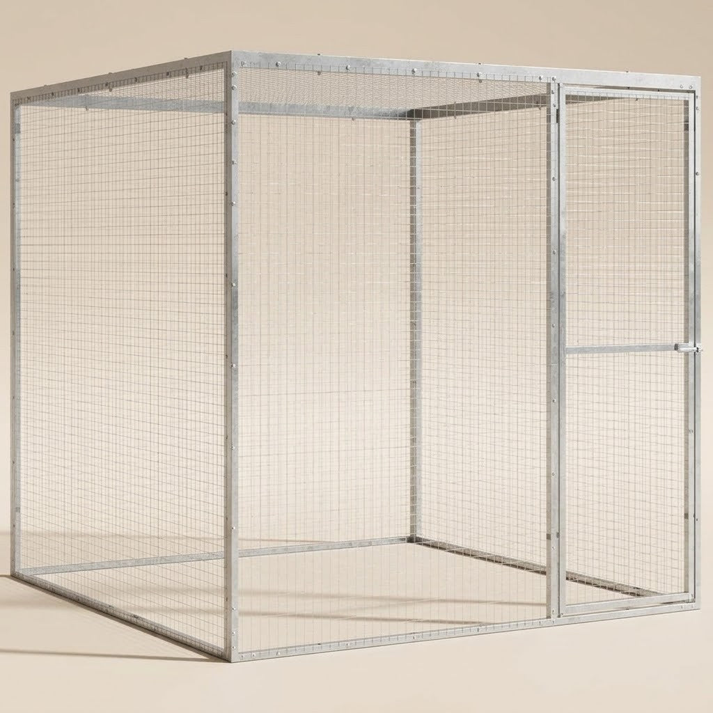 Enclos Chat Extérieur 1,5 x 1,5 x 1,5 m en Acier Galvanisé – photo du produit