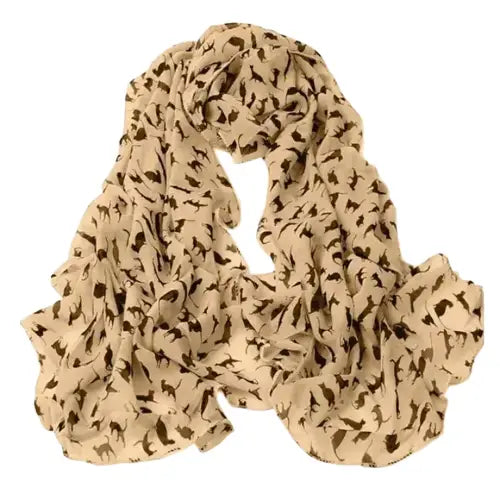 Foulard élégant Aux Motifs Chat Pour Un Style Chic Et Chaleureux - Kaki Transparent Background