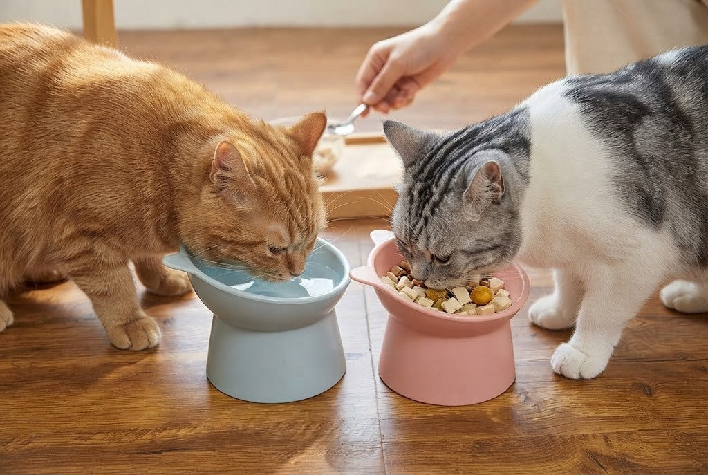 Deux chats, et la bousculade à chaque repas ?