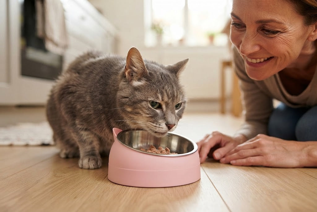 Il mange la nuque pliée, puis il régurgite ?