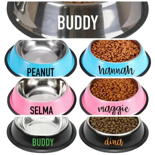 Gamelle personnalisée en acier inoxydable avec plusieurs tailles et couleurs pour chiens Transparent Background