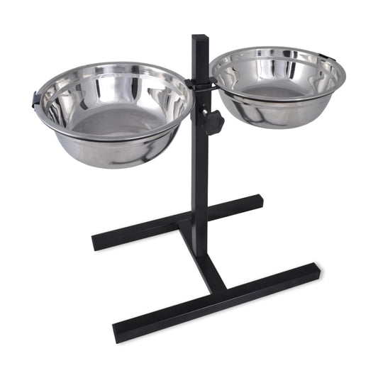 Support réglable avec 2 gamelles inox