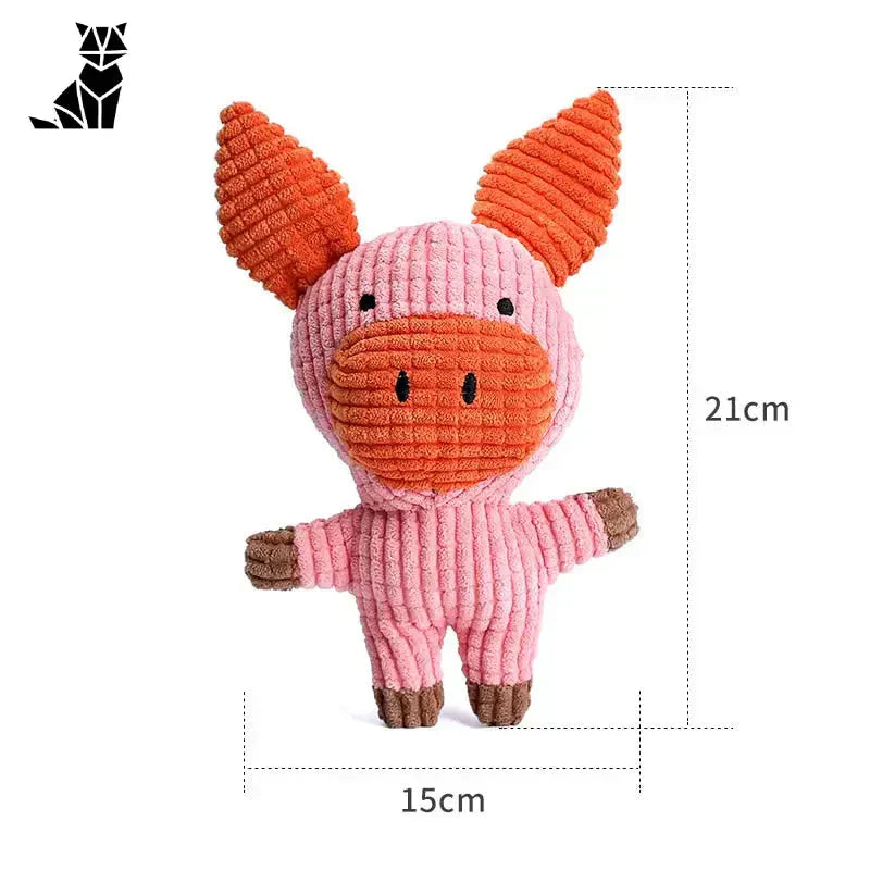 Peluche cochon rose avec chemise rose, forme dâne, squeaky fun donkey toy, jouet peluche