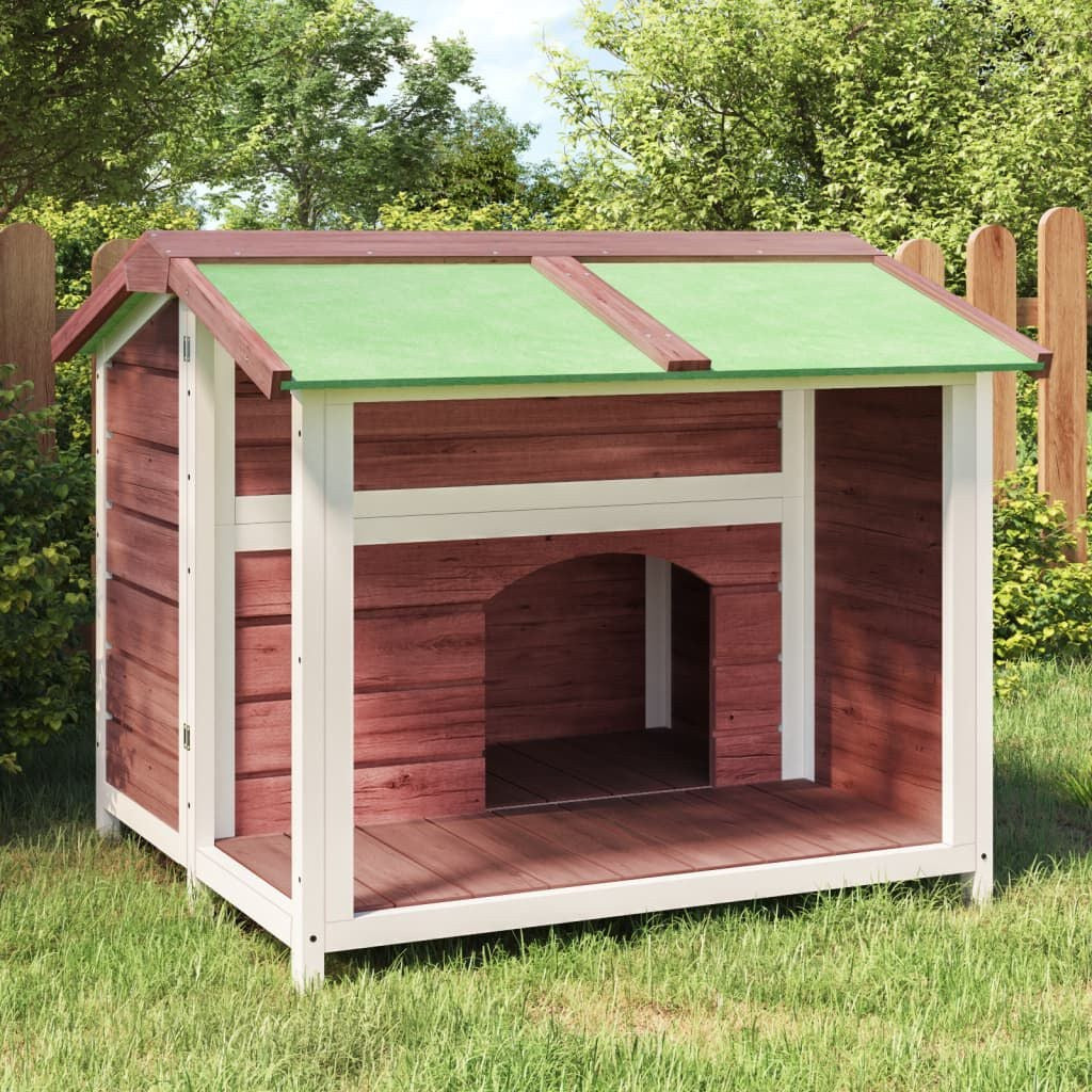Maison pour Chien Extérieur à Entrée Abritée 96 x 87 x 80,5 cm Moka